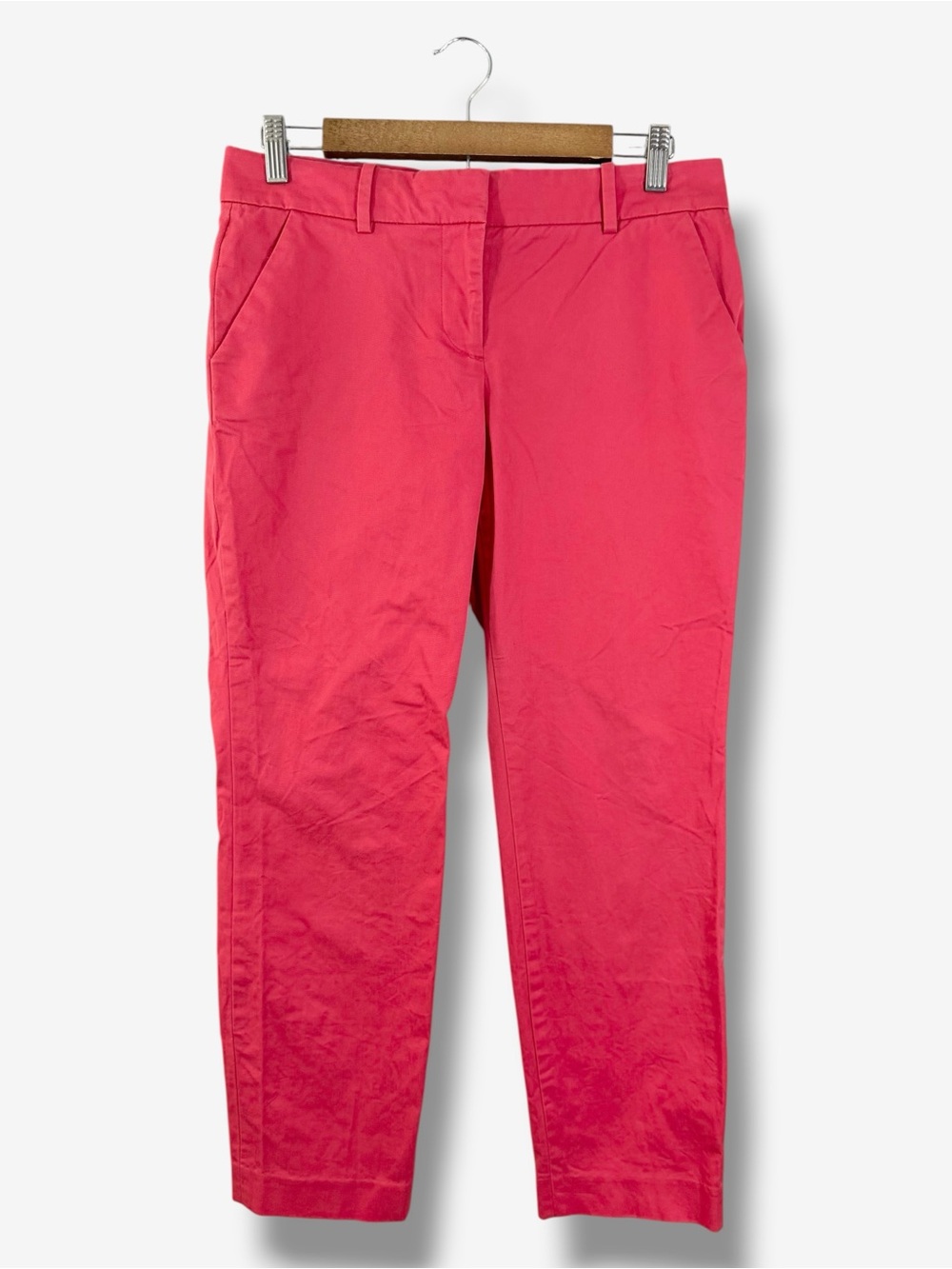 J. Crew Red Cafe Capri Pants Size 2 Cotton Stretch Preppy Resort Casual Summer